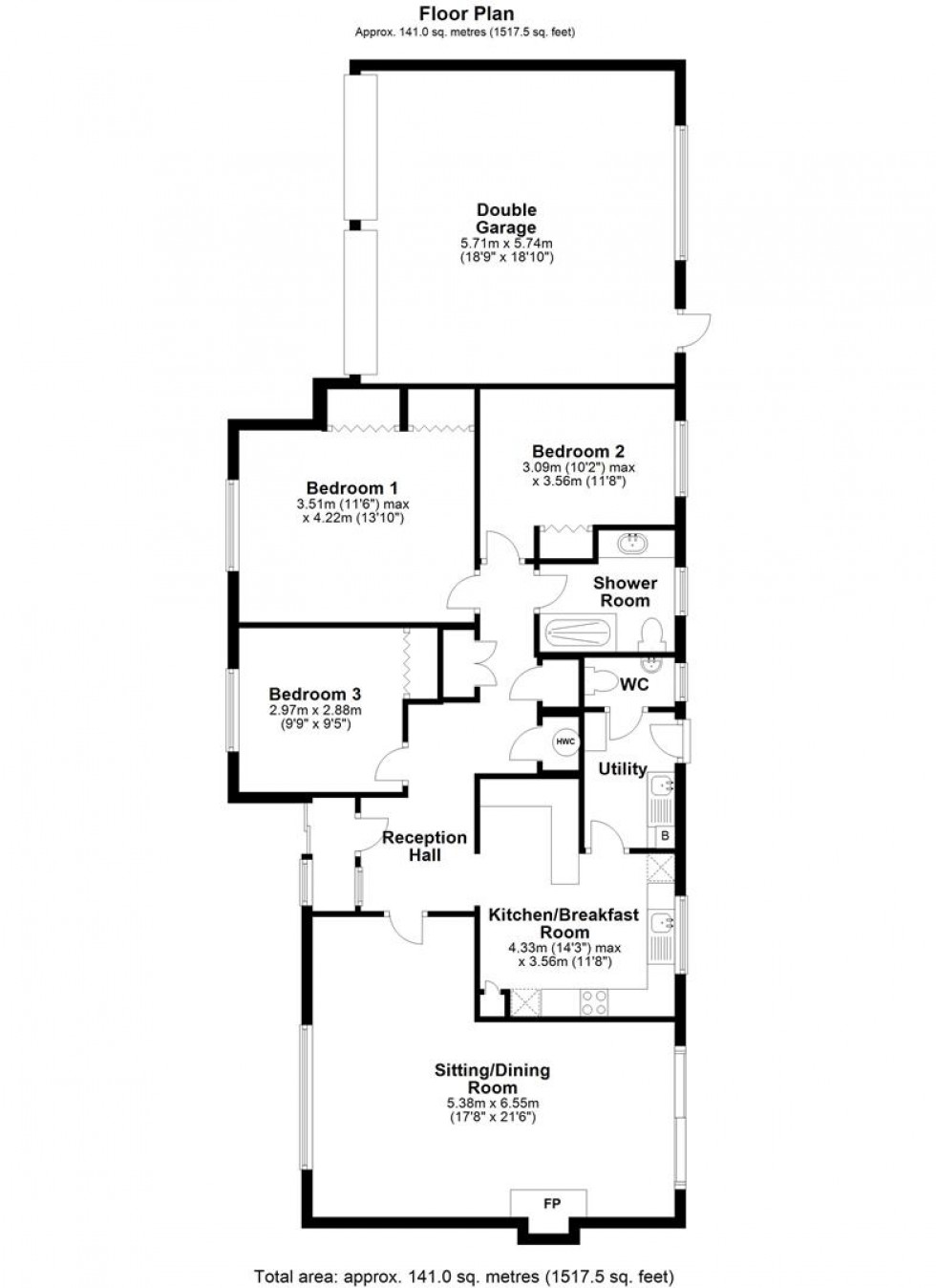 Floorplan for Freame Way, Gillingham