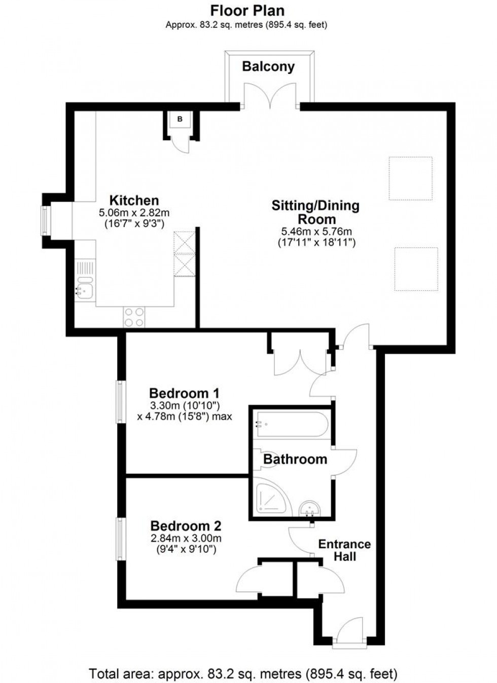 Floorplan for Motcombe, Shaftesbury