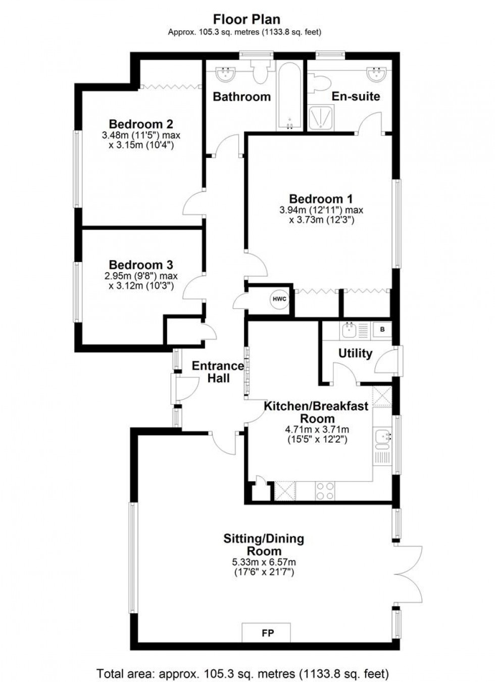 Floorplan for Foxglove Close, Wyke, Gillingham