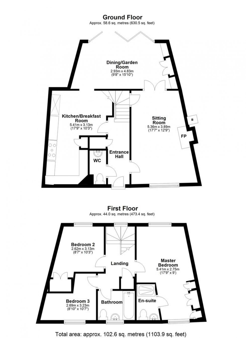 Floorplan for Woodlands, Hazelbury Bryan, Sturminster Newton