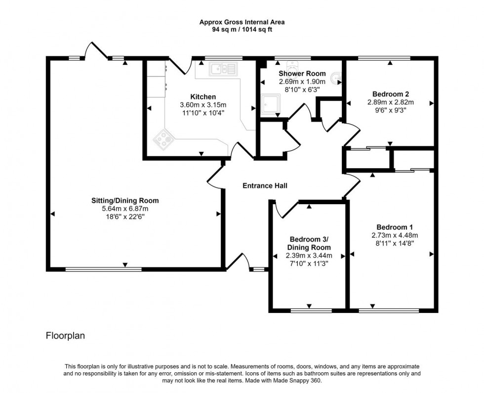 Floorplan for Ham Meadow, Marnhull, Sturminster Newton