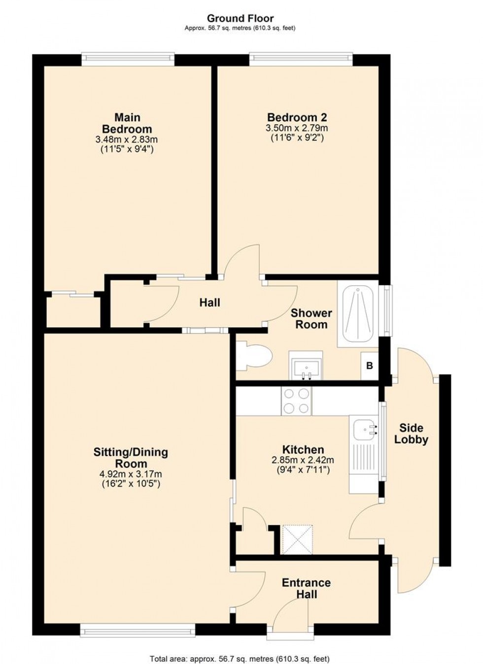 Floorplan for Wiltshire Close, Gillingham