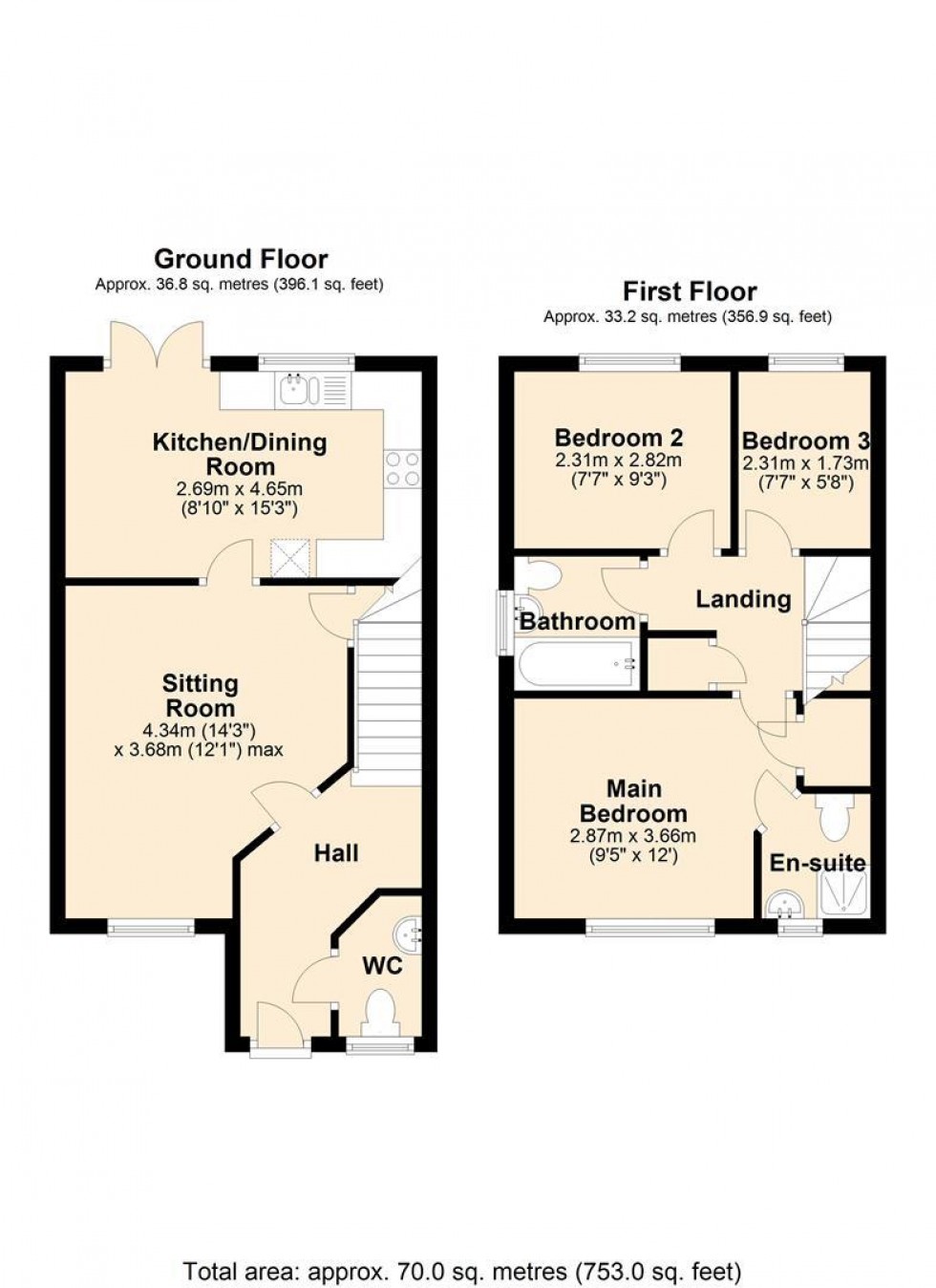 Floorplan for Maple Road, Shaftesbury