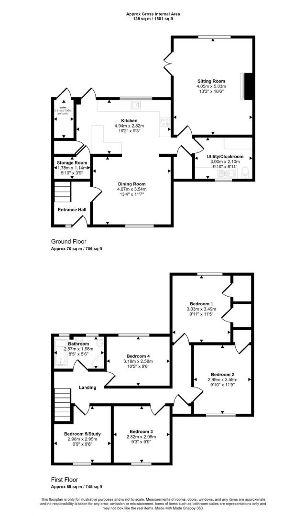 Floorplan for Dukes Close, Wincanton