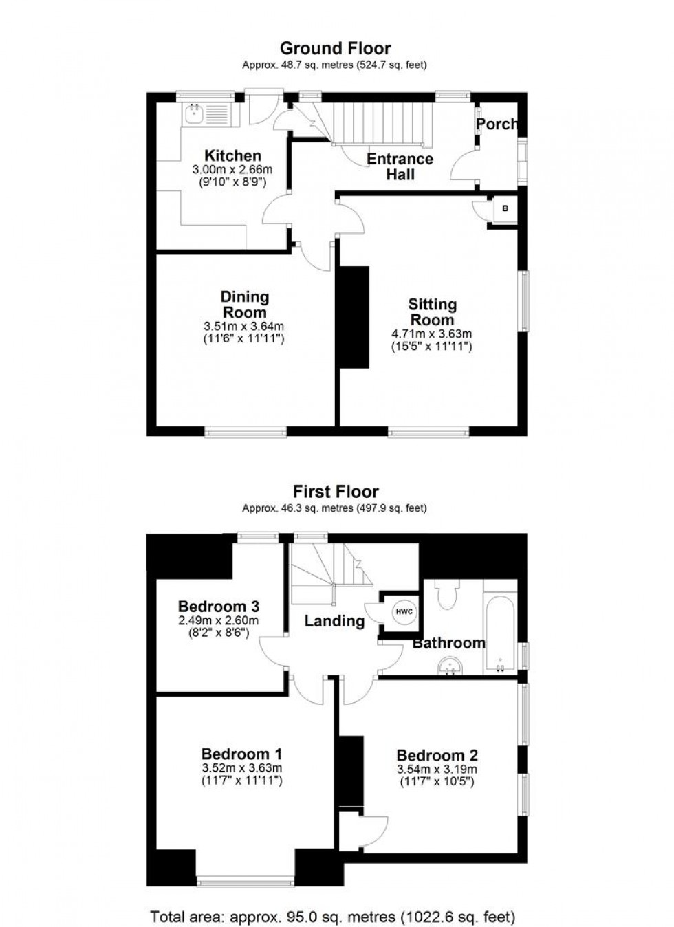 Floorplan for Hillside, Manston, Sturminster Newton