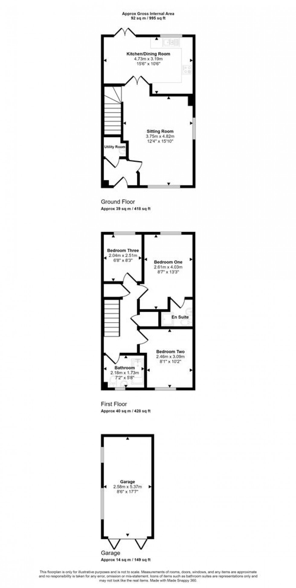 Floorplan for Wren Place, Gillingham