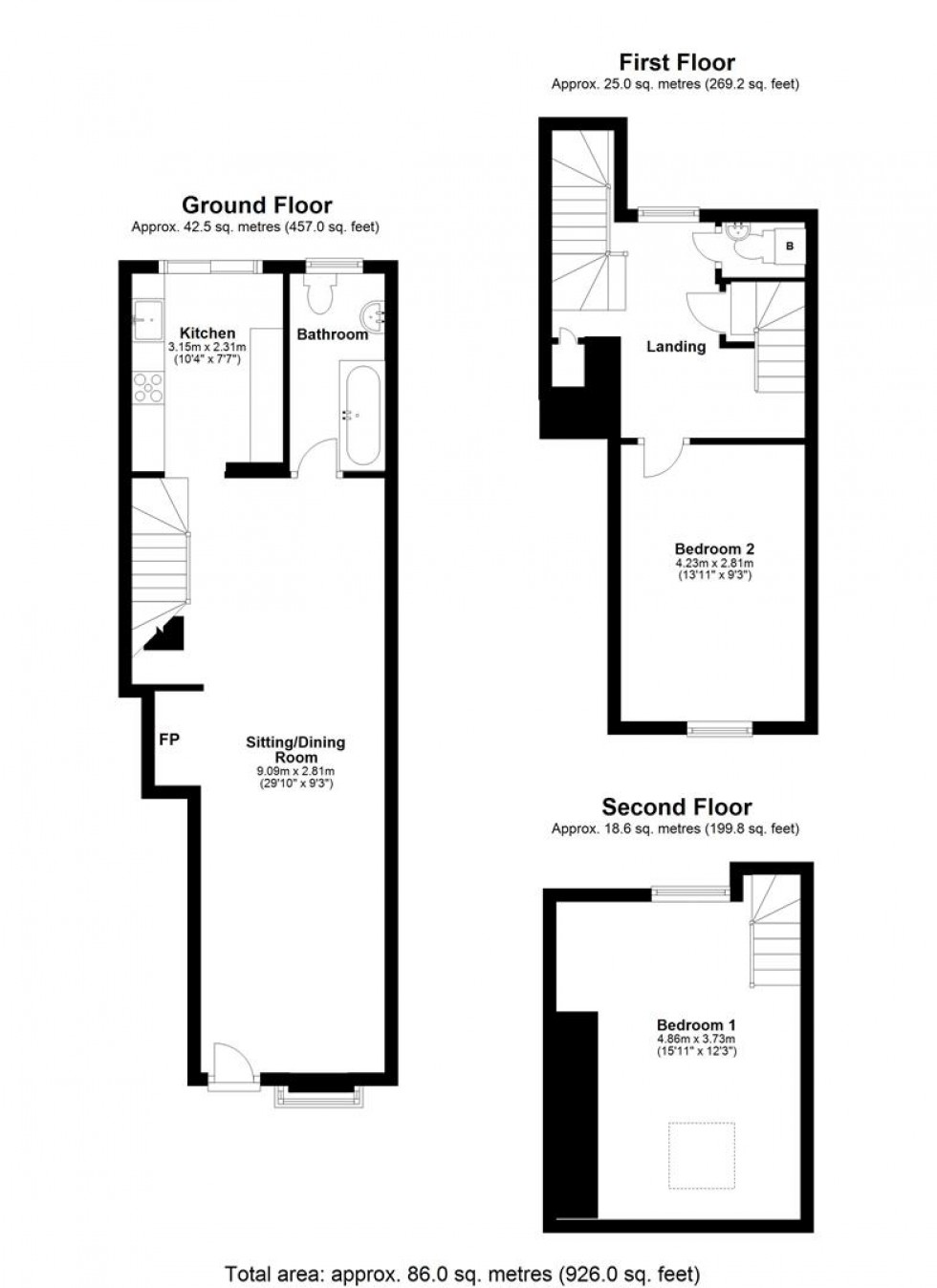 Floorplan for Church Street, Sturminster Newton