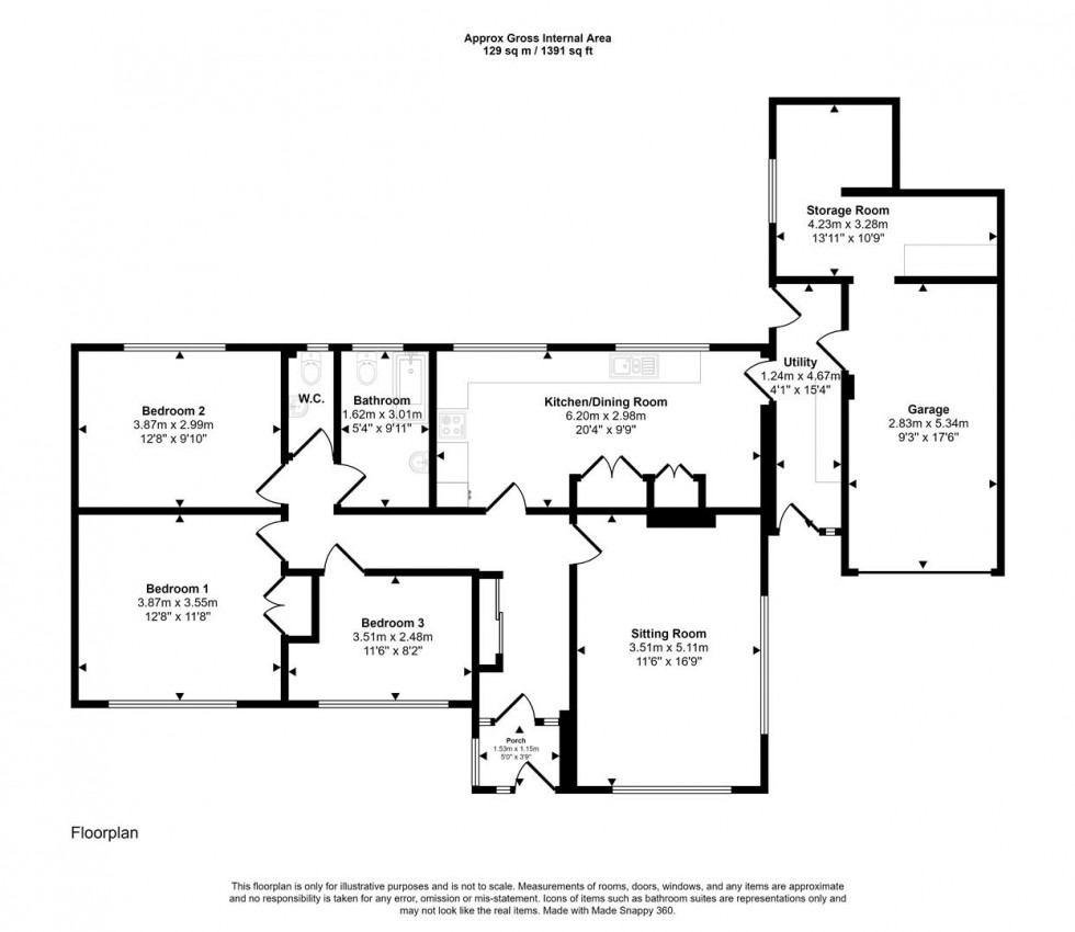 Floorplan for Woodlands Mead, Marnhull, Sturminster Newton