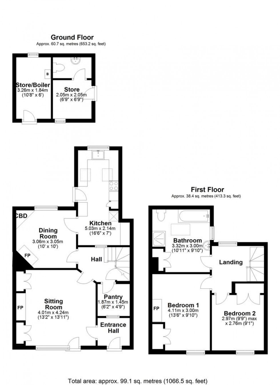 Floorplan for Watery Lane, Iwerne Minster, Blandford Forum