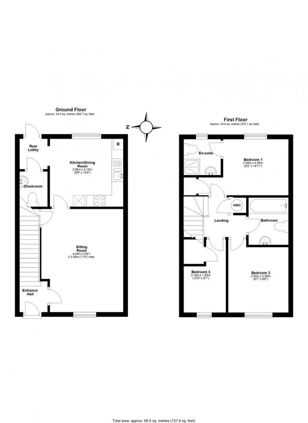 Floorplan for Field Close, Sturminster Newton