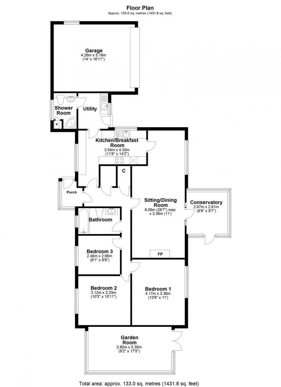 Floorplan for Kings Court Road, Gillingham