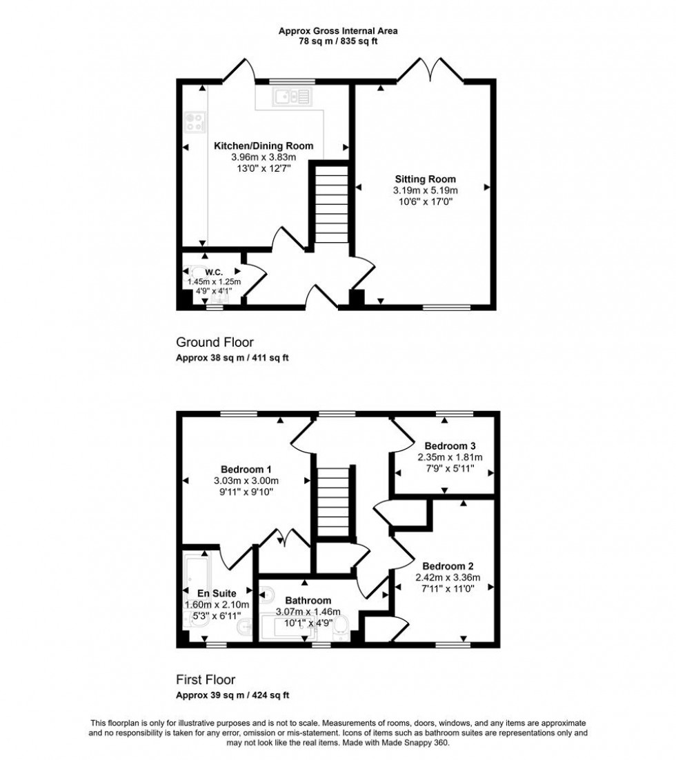 Floorplan for Cale Way, Gillingham